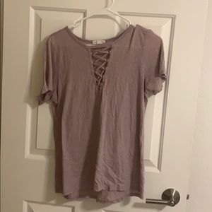 Lavender lace up tshirt